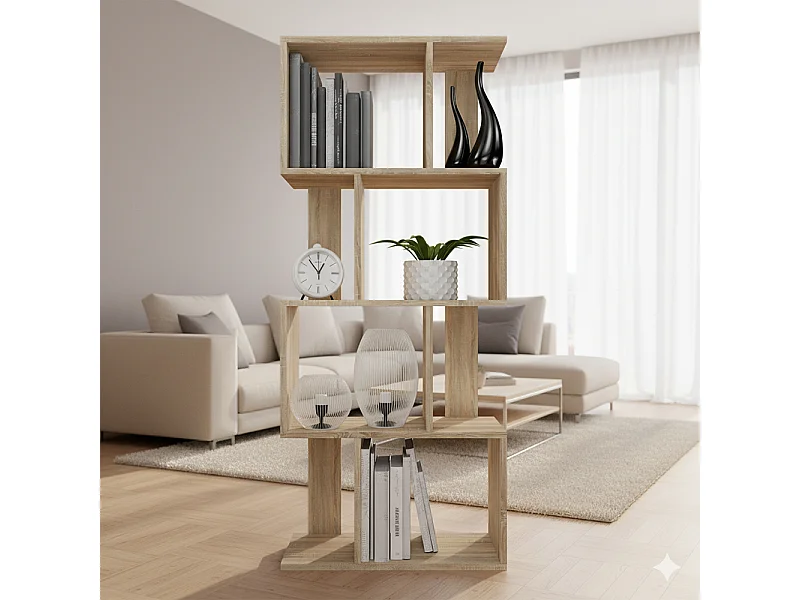 Libreria moderna 59,5x140x30 cm rovere chiaro LBT9