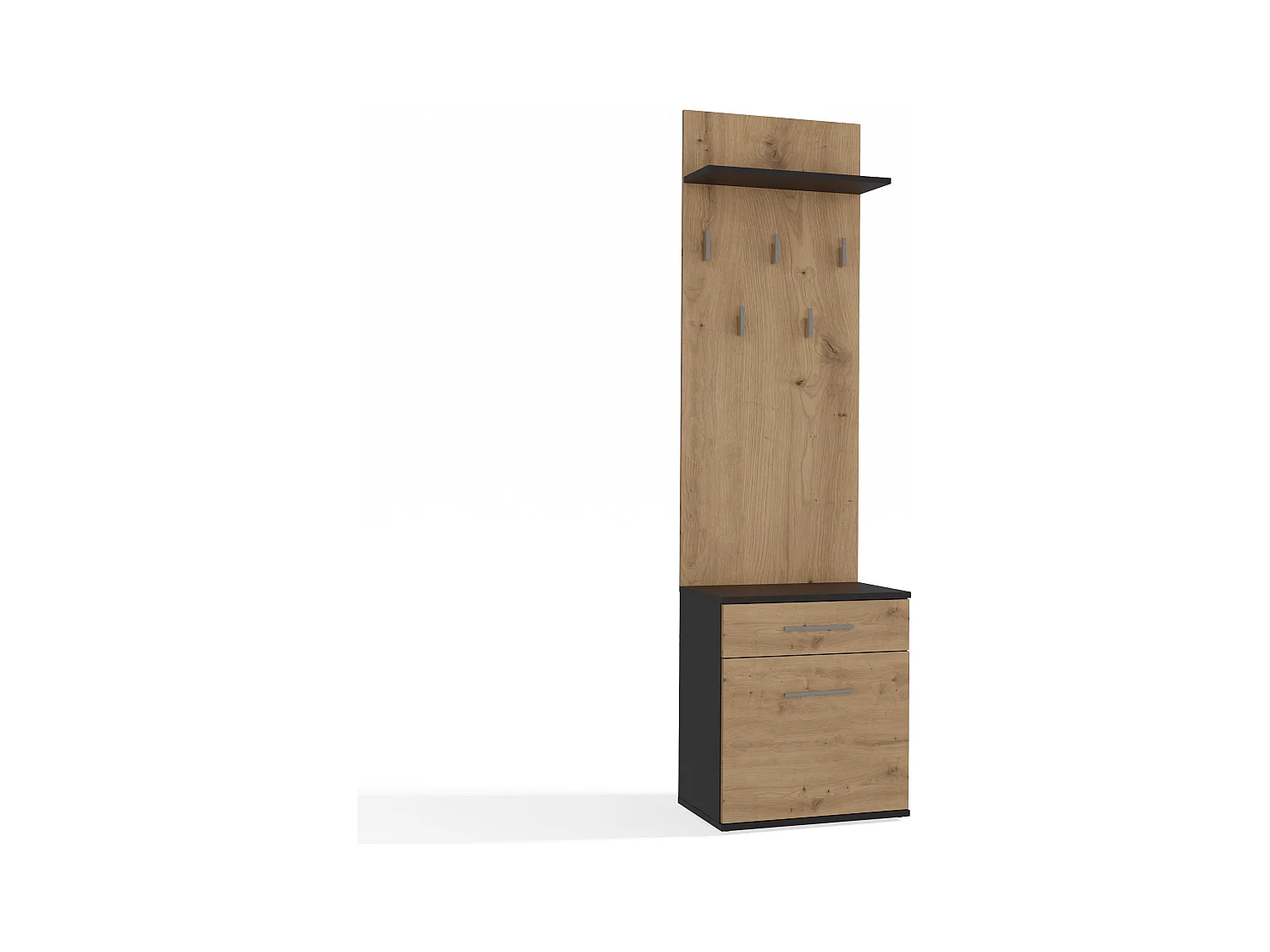 Appendiabiti con scarpiera moderno rovere e antracite MIT8