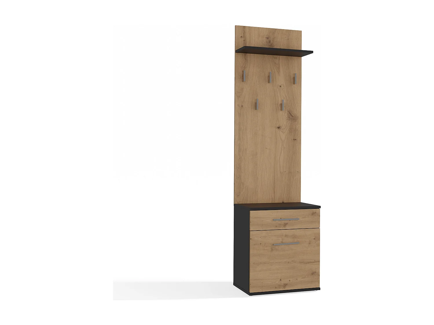 Appendiabiti con scarpiera moderno rovere e antracite MIT8