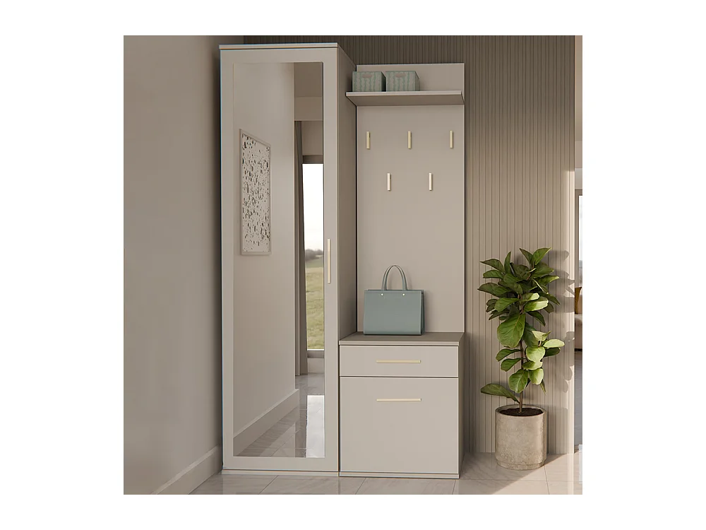 Mobile ingresso con specchio beige MIT3