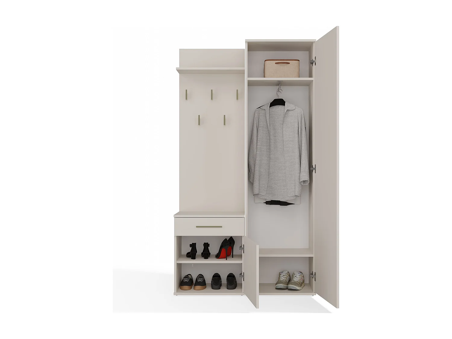 Mobile ingresso con specchio beige MIT3