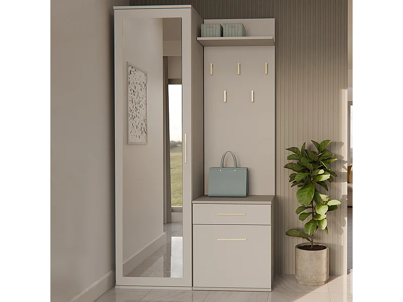 Mobile ingresso con specchio beige MIT3