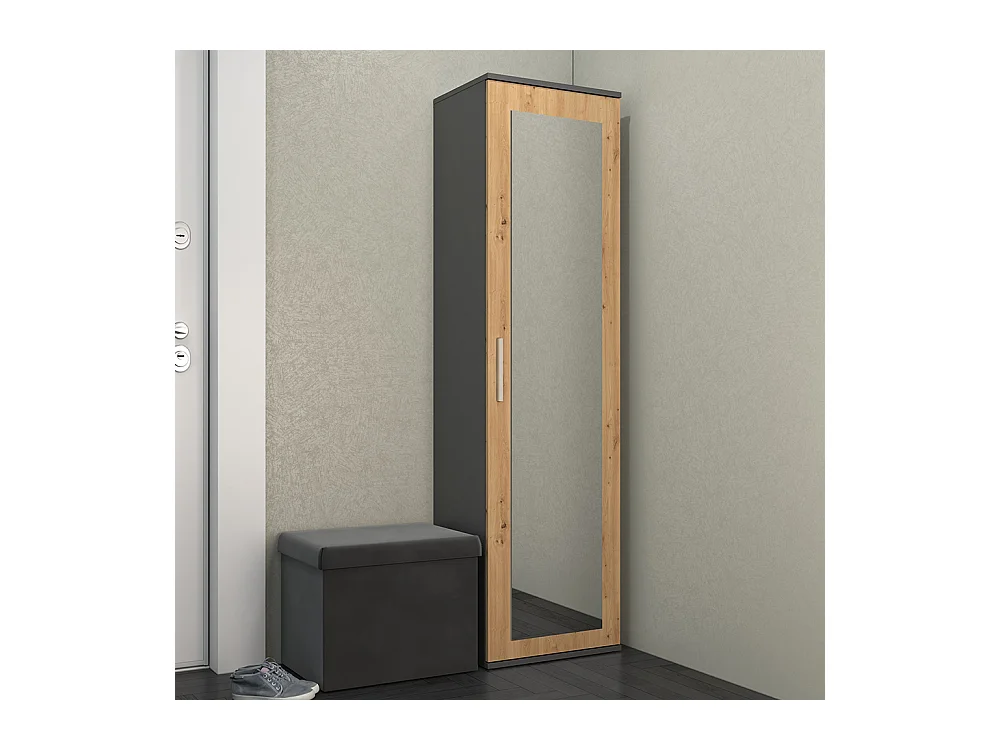 Armadio guardaroba per ingresso rovere e antracite MIT4