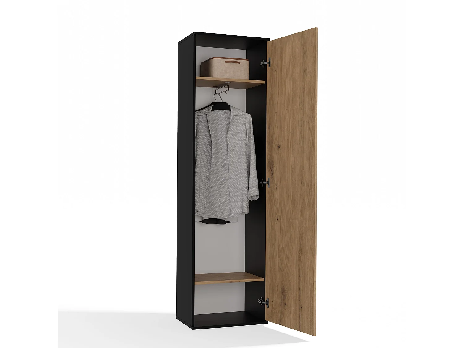 Armadio guardaroba per ingresso rovere e antracite MIT4