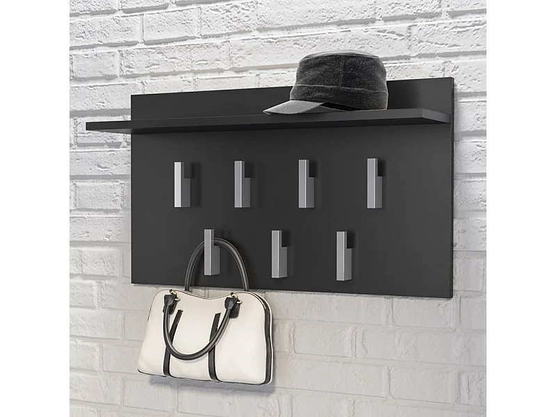 Appendiabiti a muro 70x40x20 cm nero MIT6