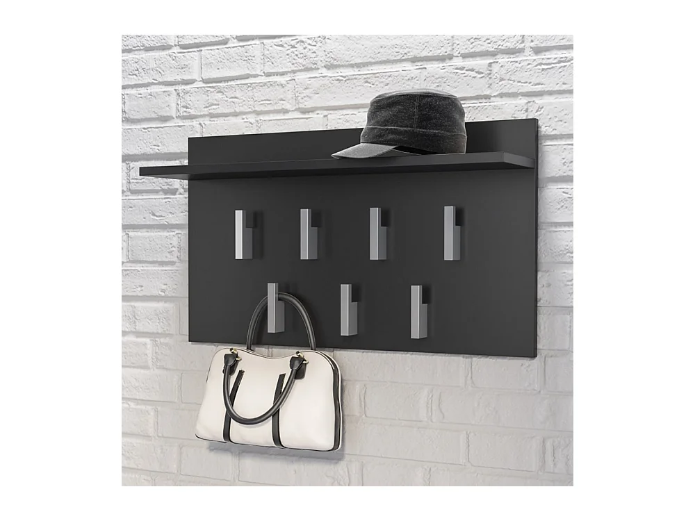 Appendiabiti a muro 70x40x20 cm nero MIT6