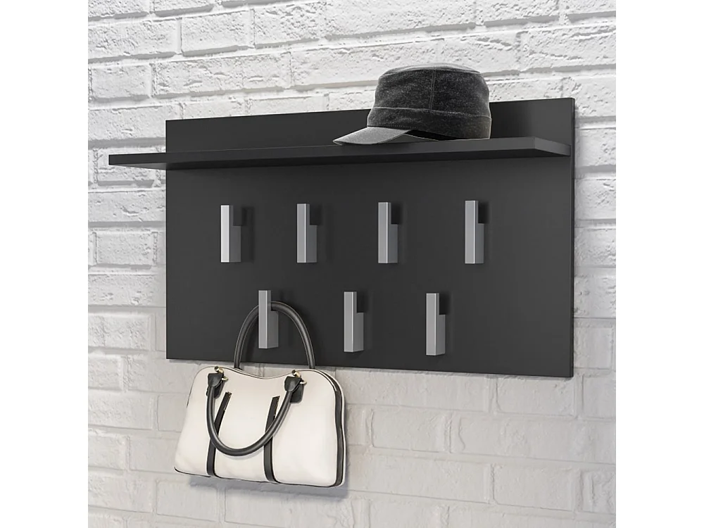 Appendiabiti a muro 70x40x20 cm nero MIT6