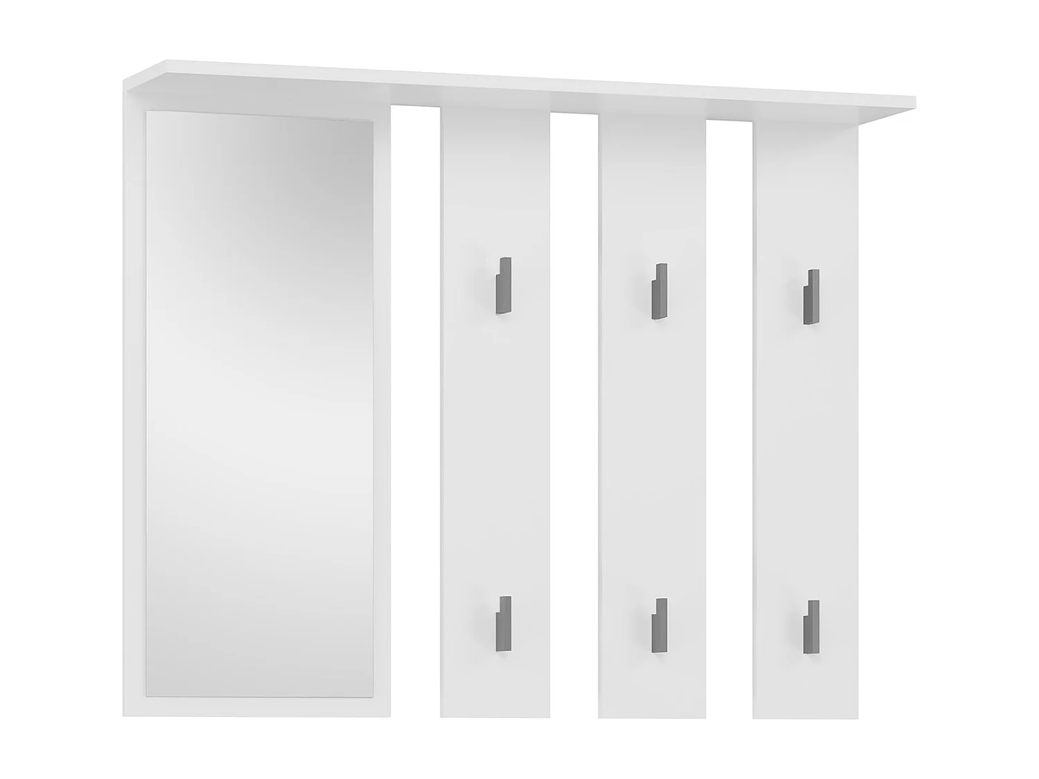 Appendiabiti a parete con specchio 100x81,5 cm bianco MIT9