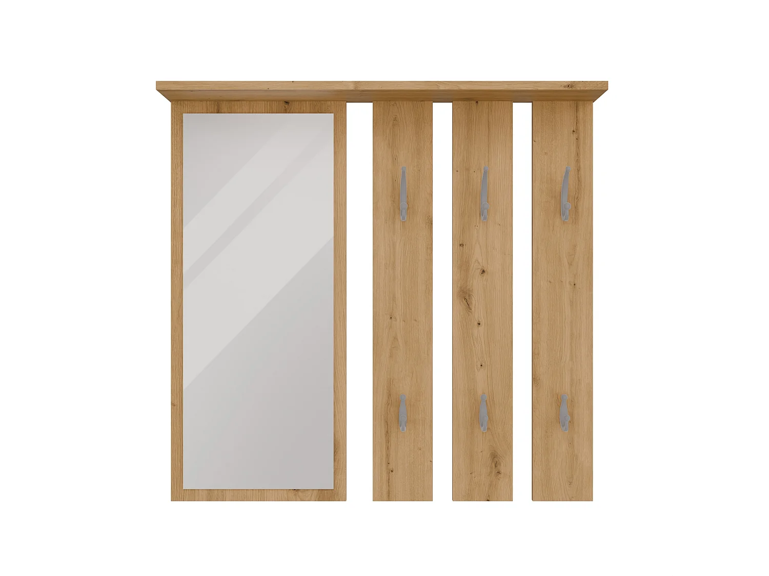 Mobile ingresso appendiabiti e scarpiera rovere e grigio MIT2