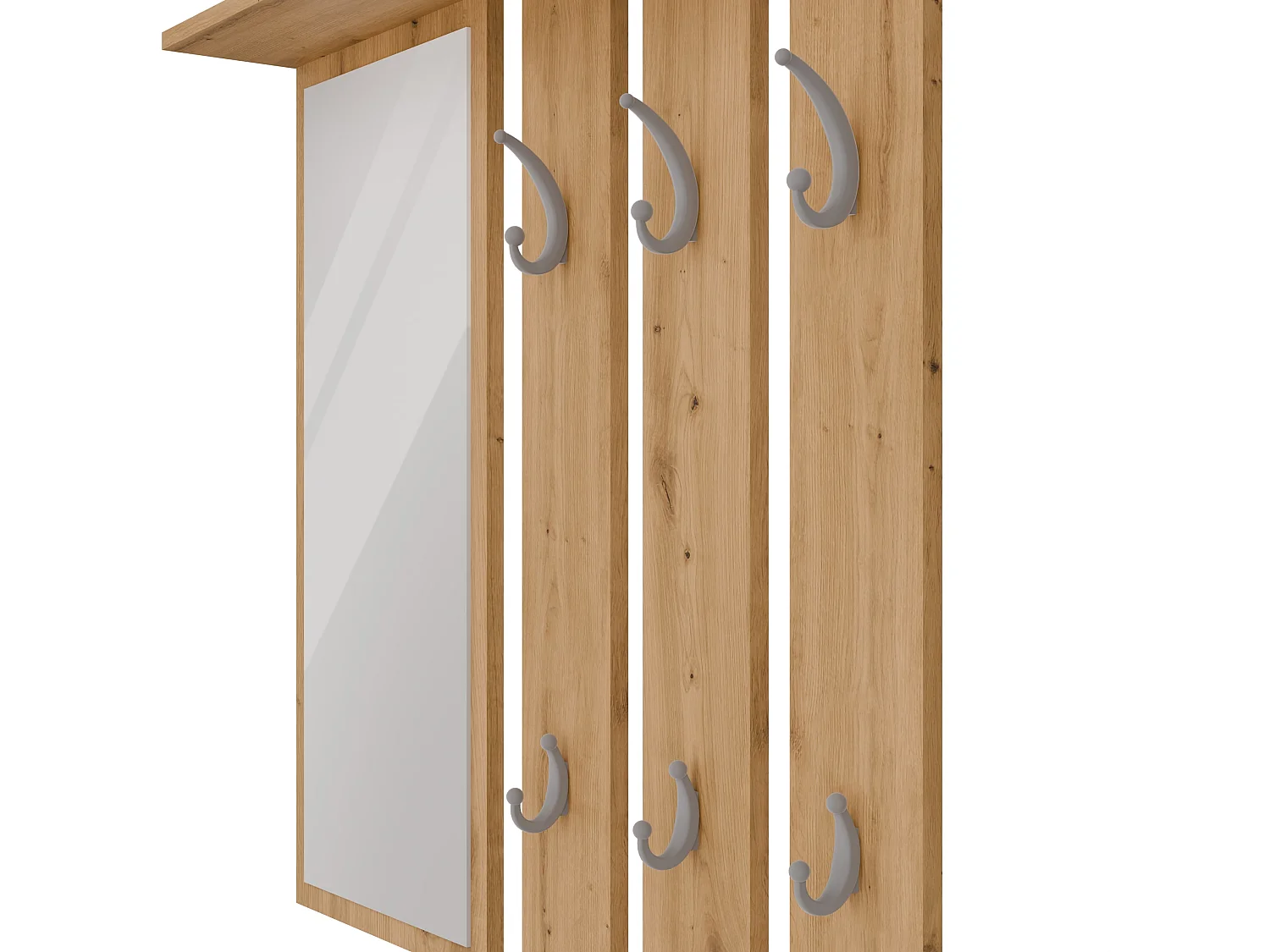 Mobile ingresso appendiabiti e scarpiera rovere e grigio MIT2