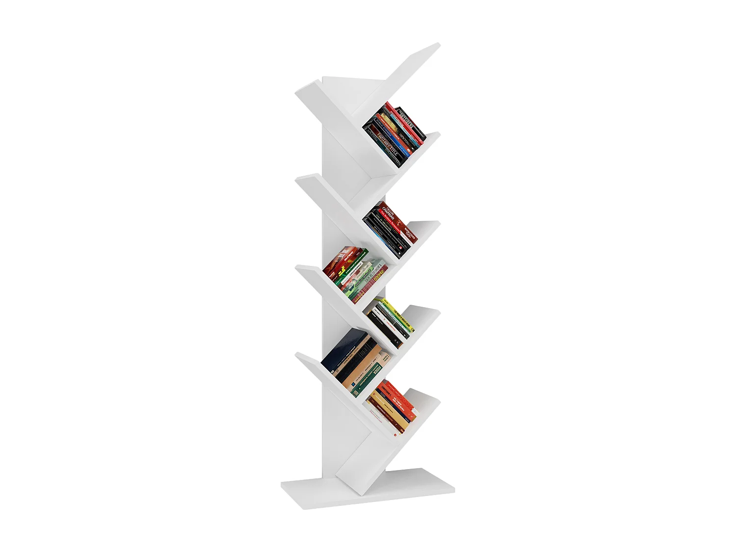 Libreria moderna 50×142×25 cm ad albero bianca LBT10