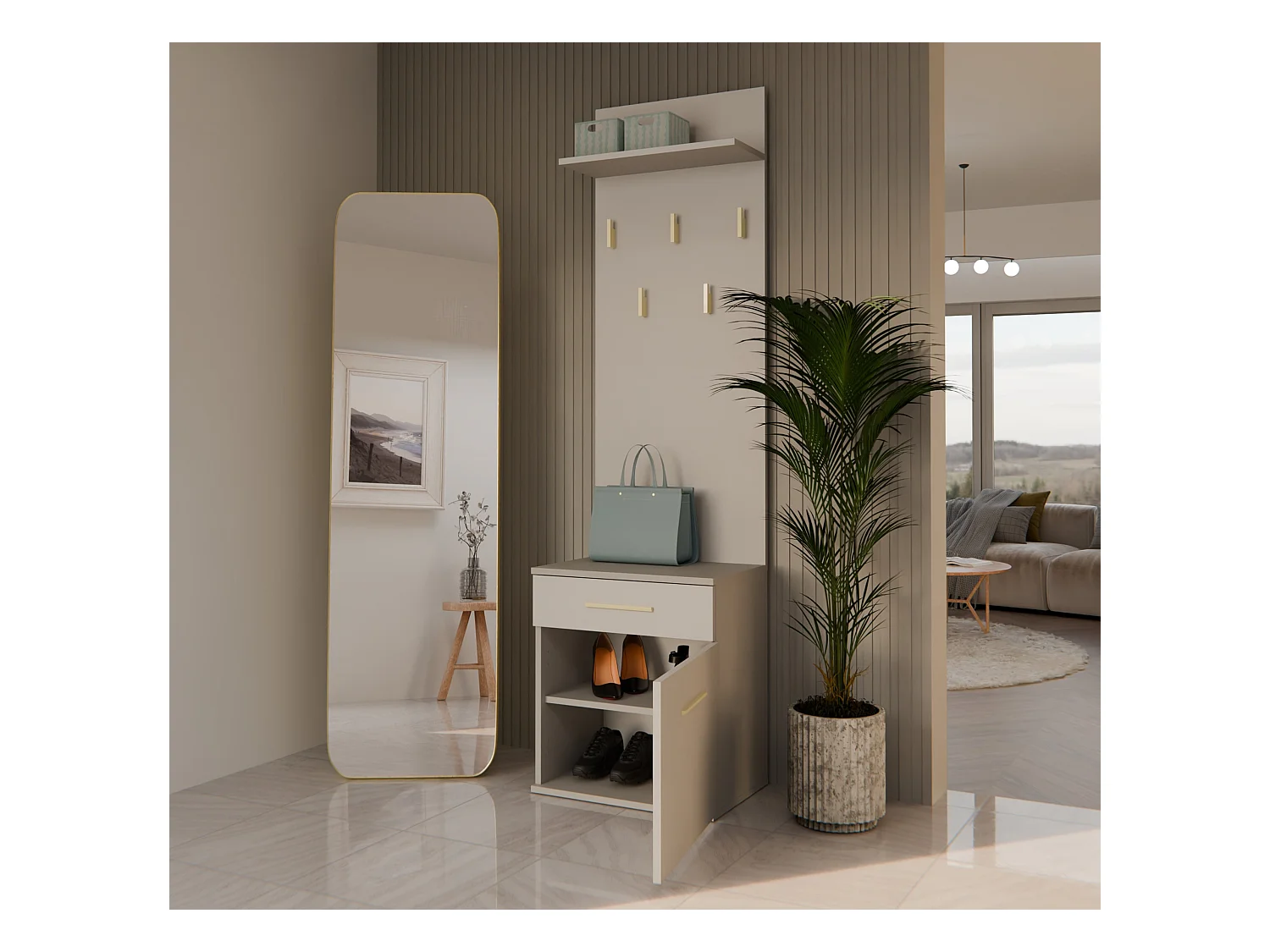 Appendiabiti con scarpiera moderno cashmere MIT8