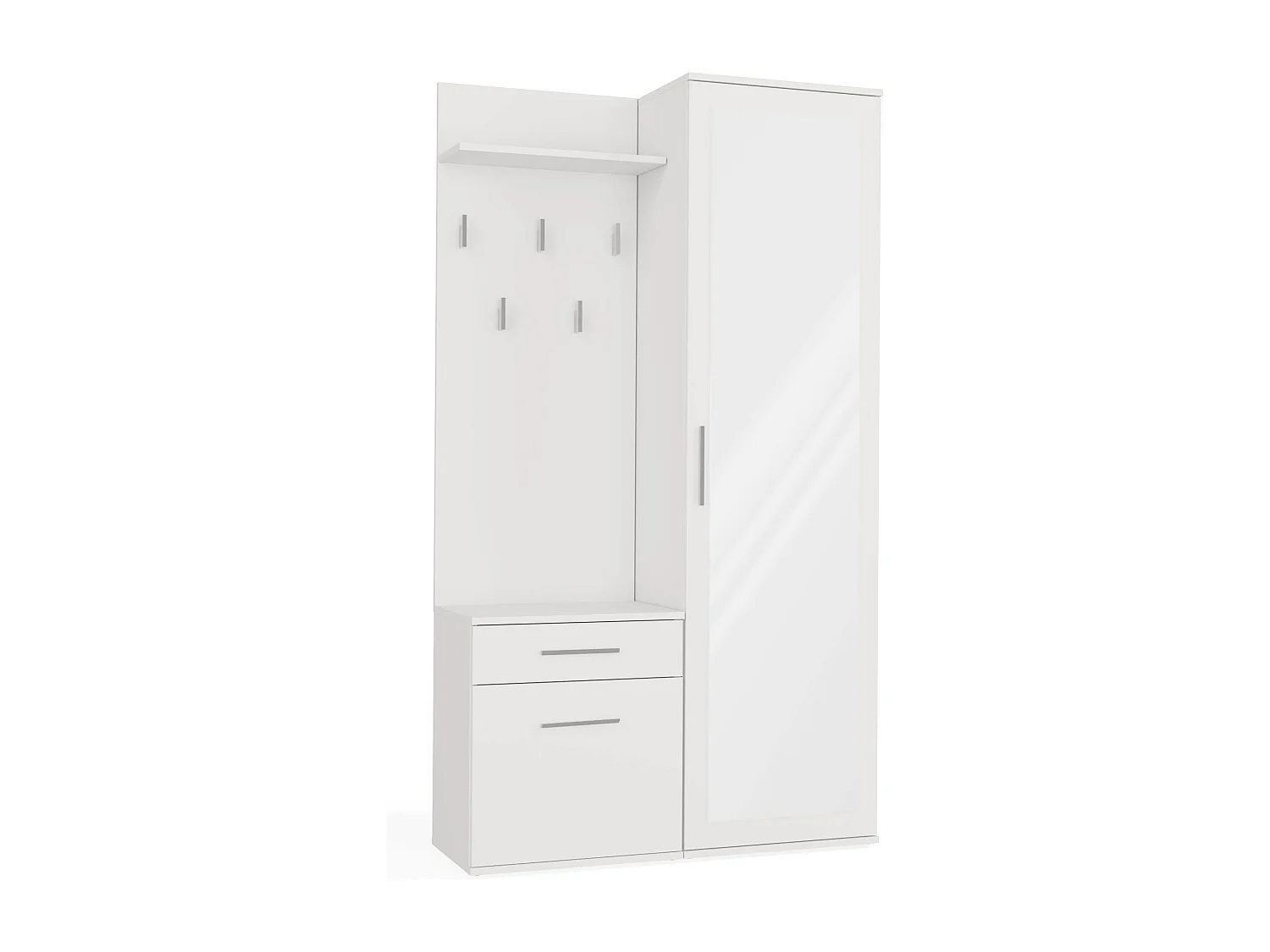 Mobile ingresso con specchio bianco MIT3