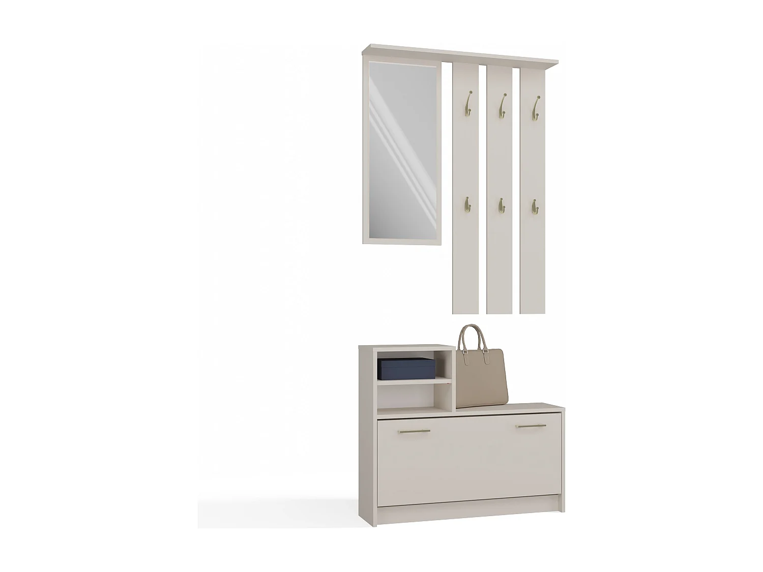 Mobile ingresso con specchio 85x180 cm beige MIT1