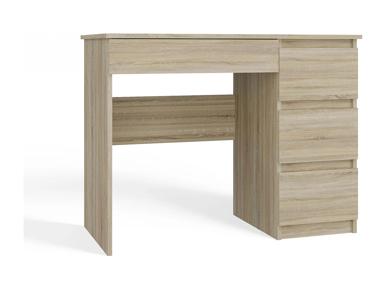 Scrivania moderna con cassetti a destra 98x76x51 cm rovere chiaro SCT4