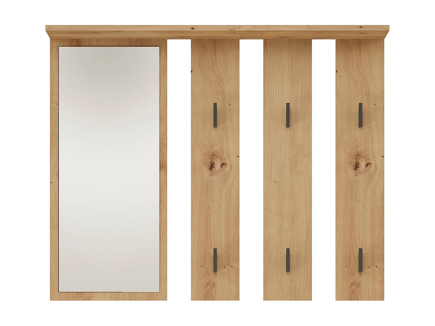 Appendiabiti a parete con specchio 100x81,5 cm rovere MIT9