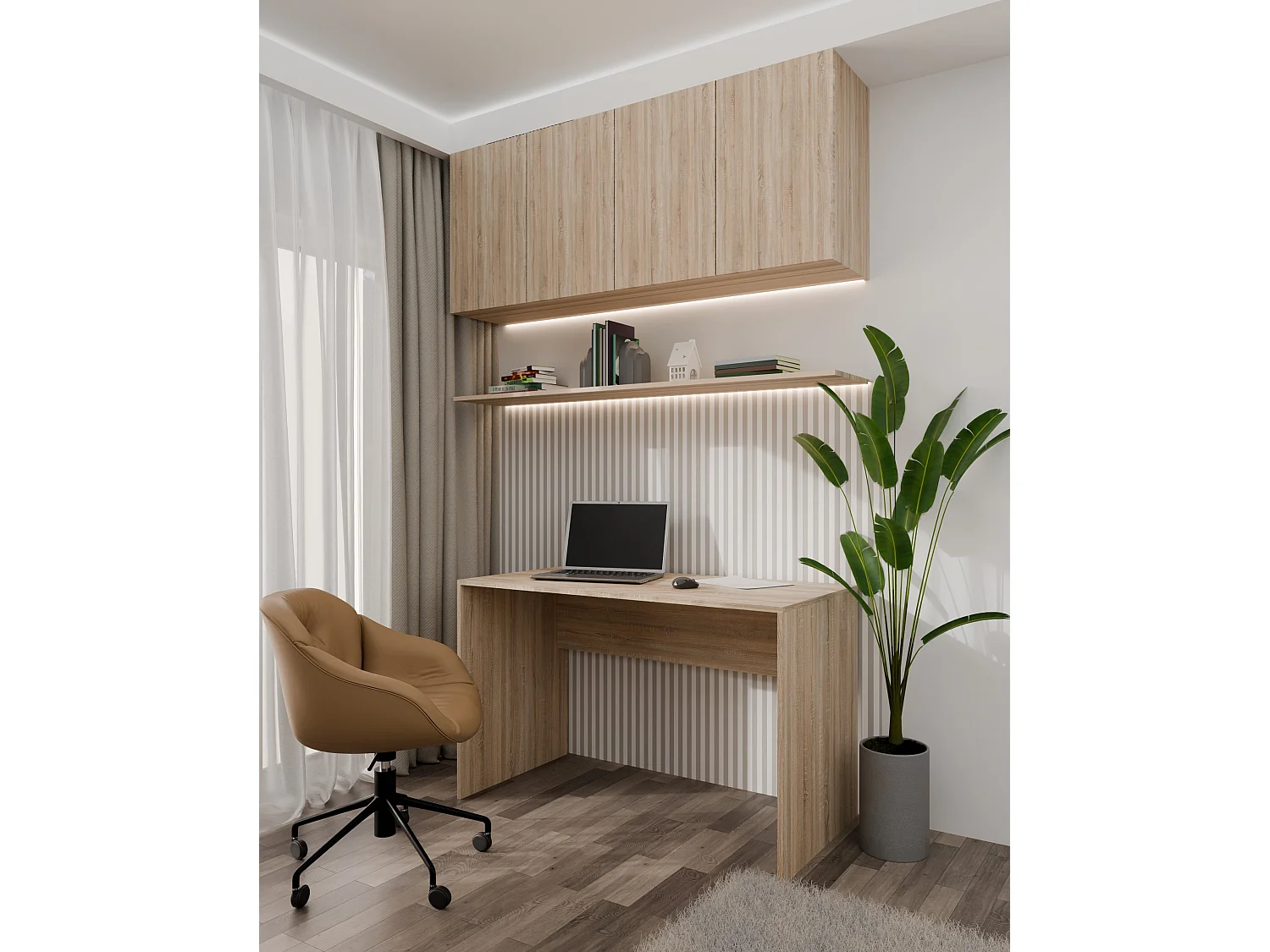 Scrivania moderna 120x76x50 cm design semplice rovere chiaro SCT6