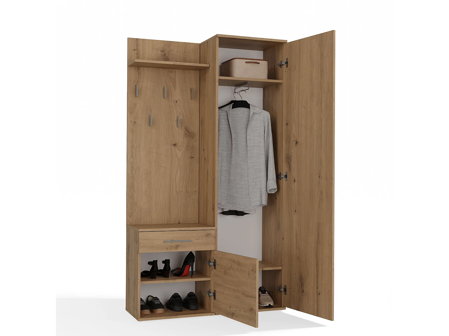 Mobile ingresso con specchio rovere MIT3