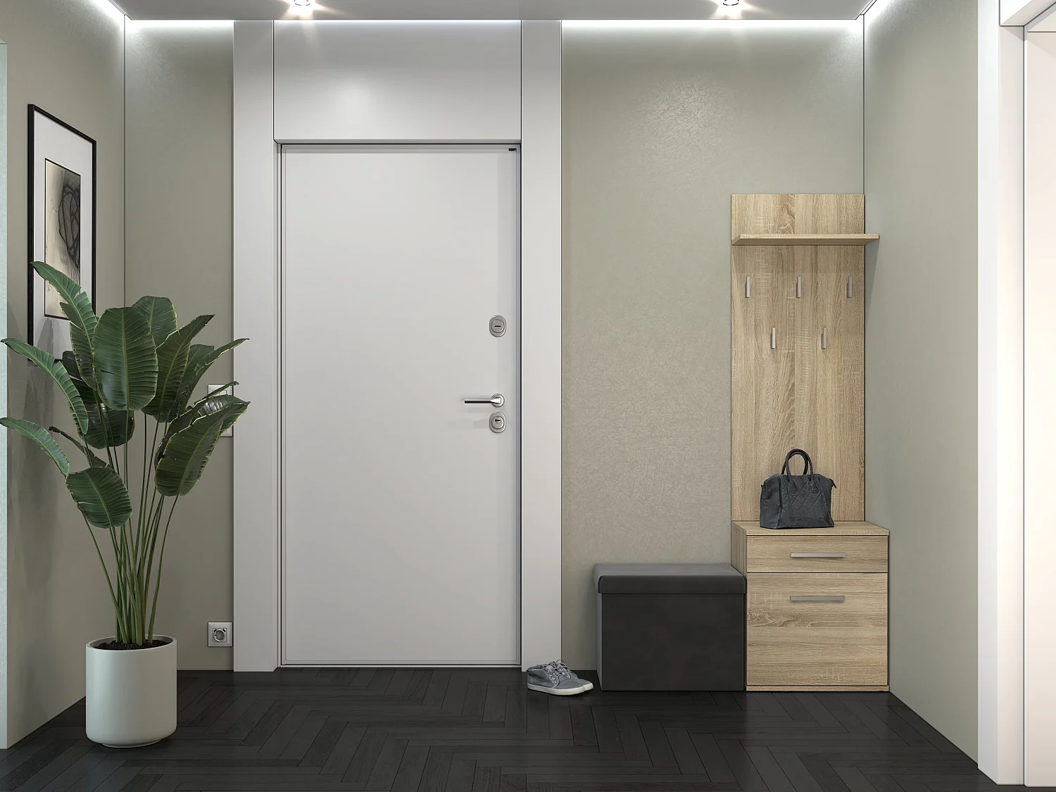 Appendiabiti con scarpiera moderno rovere chiaro MIT8