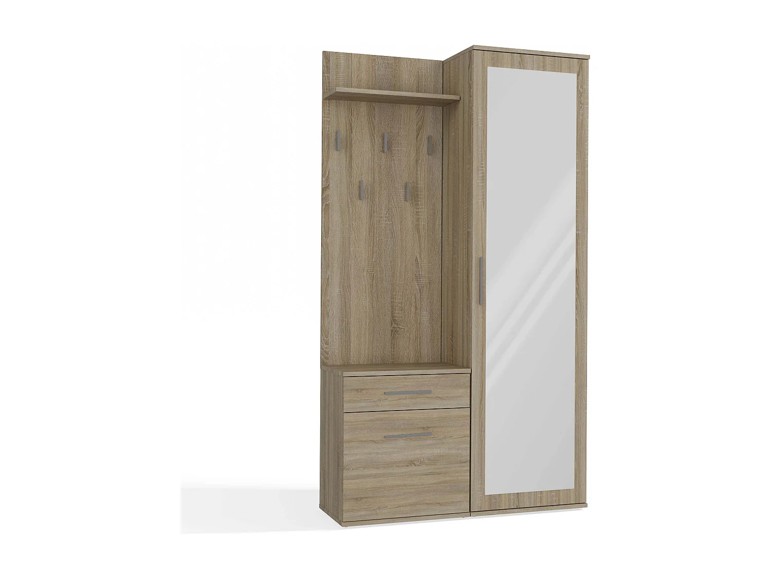 Mobile ingresso con specchio rovere chiaro MIT3