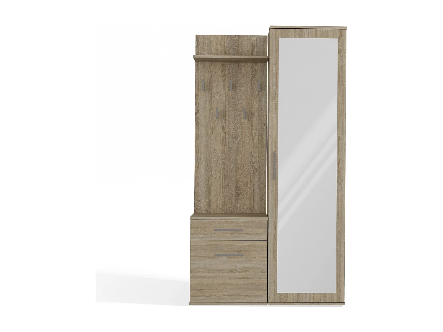 Mobile ingresso con specchio rovere chiaro MIT3