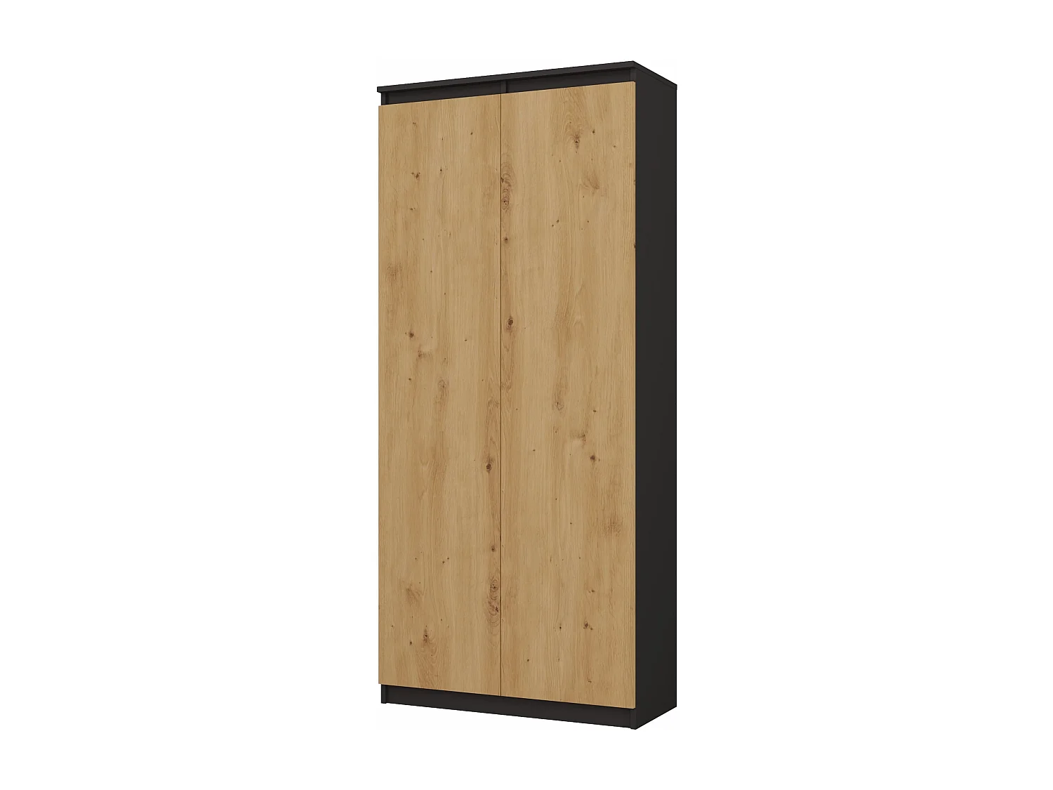 Libreria con ante moderna 80x180x35 cm rovere e antracite LBT5