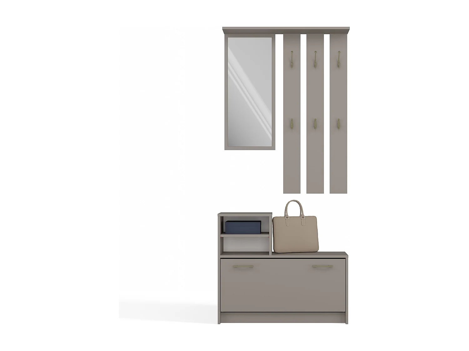 Mobile ingresso con specchio 85x180 cm argilla MIT1