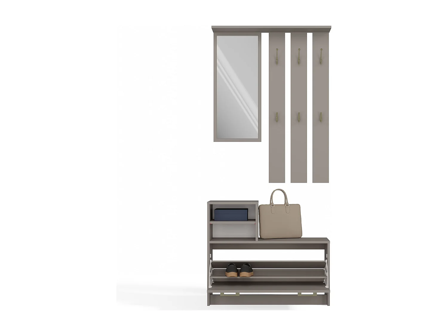 Mobile ingresso con specchio 85x180 cm argilla MIT1