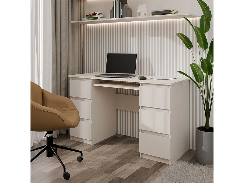 Scrivania moderna con cassetti 130x76x51 cm cashmere SCT2