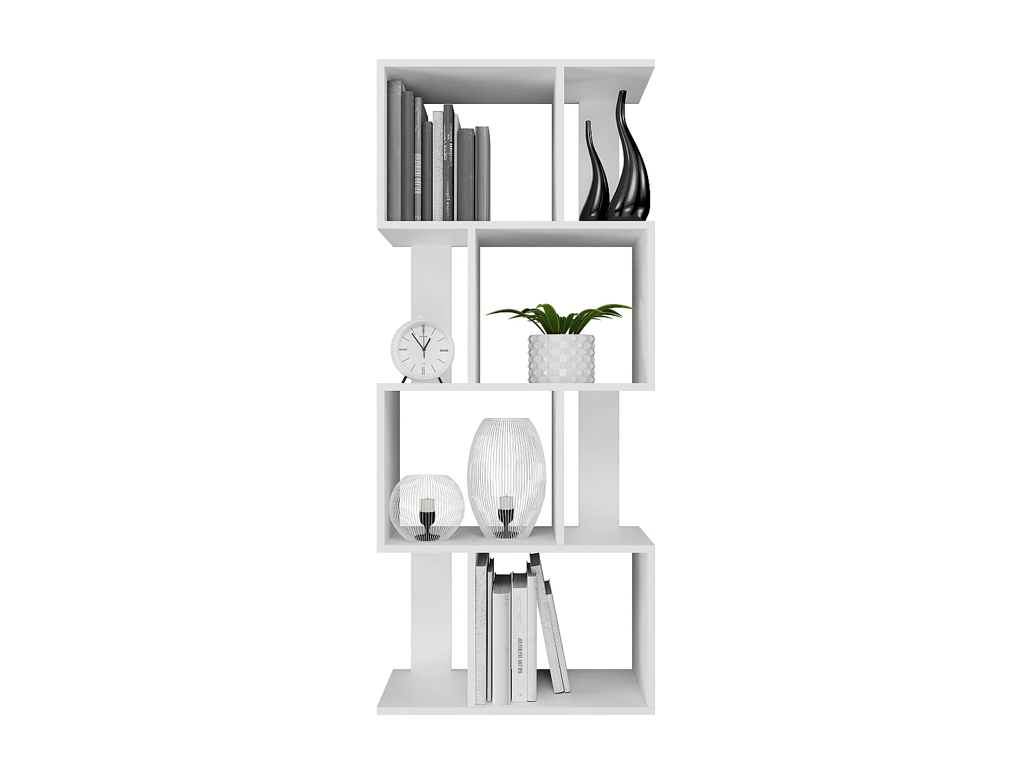 Libreria moderna 59,5x140x30 cm bianca LBT9