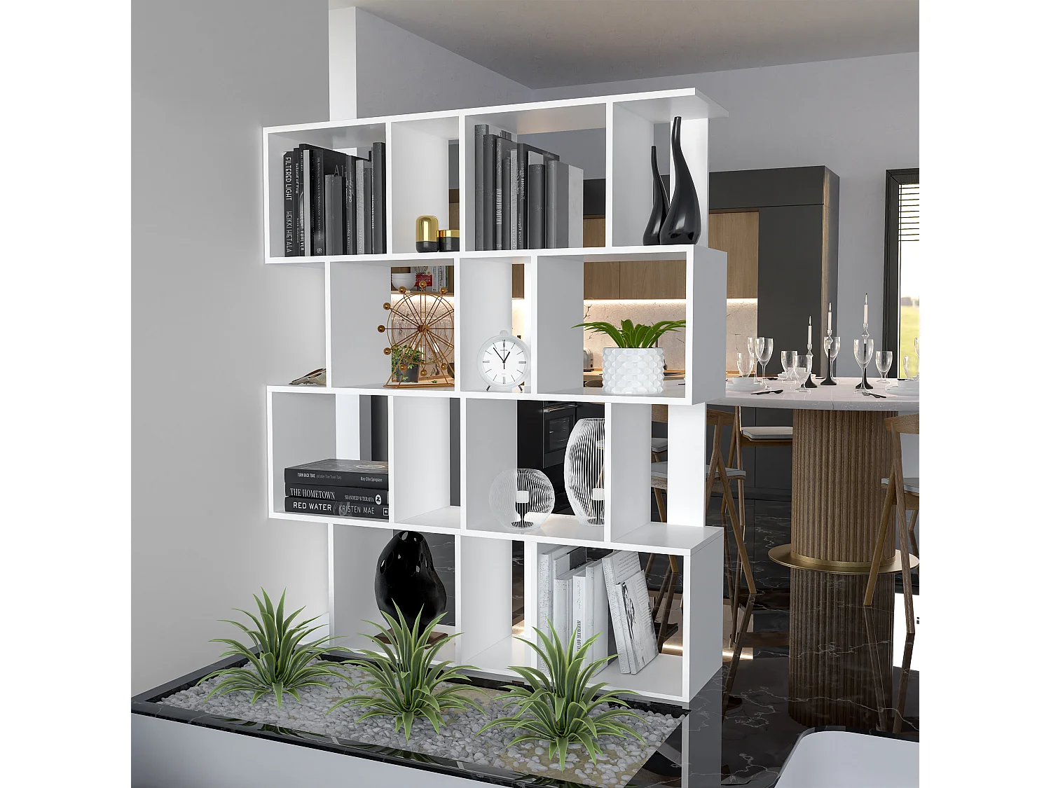 Libreria moderna 59,5x140x30 cm bianca LBT9