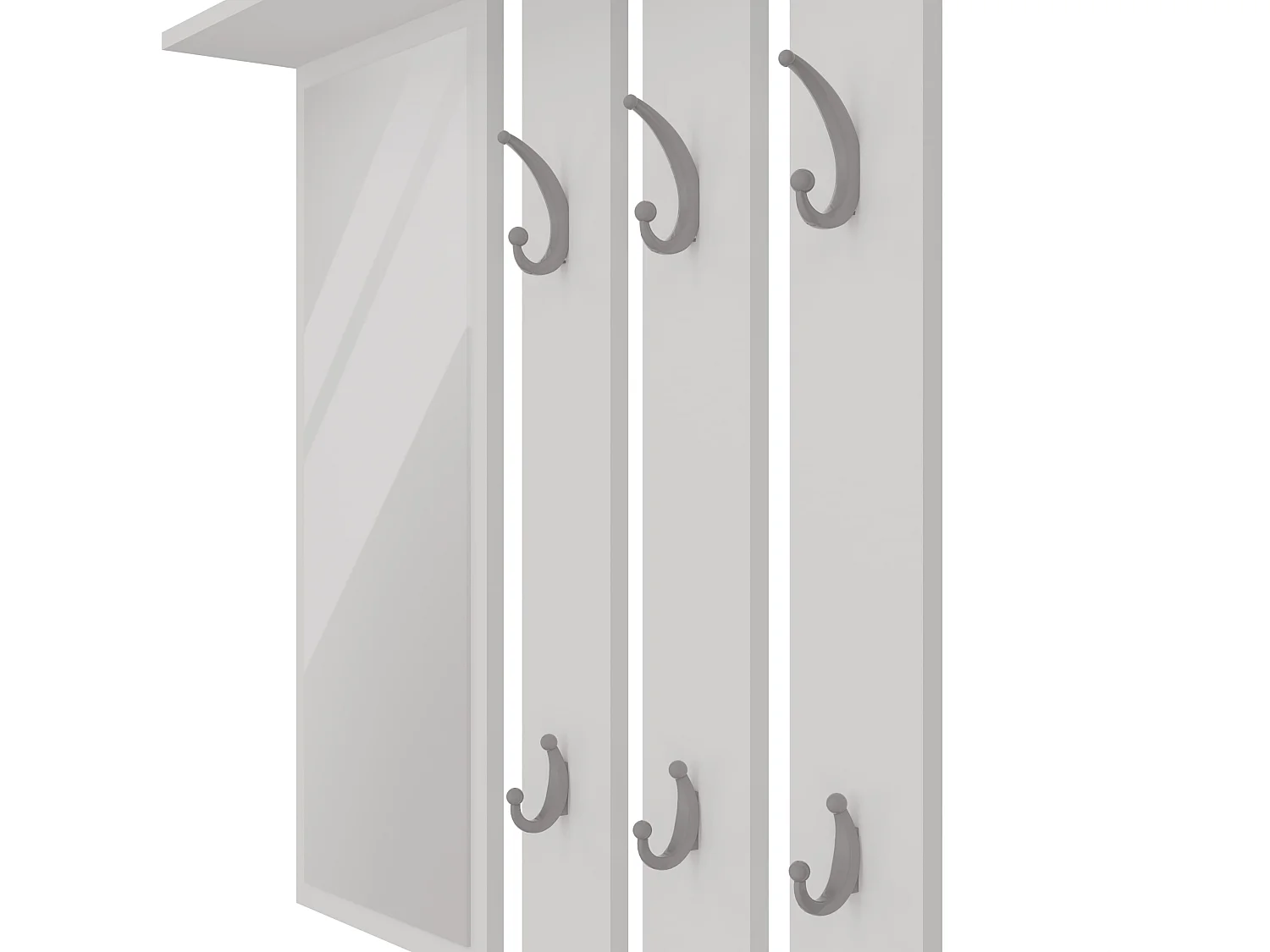 Mobile ingresso appendiabiti e scarpiera bianco e grigio MIT2