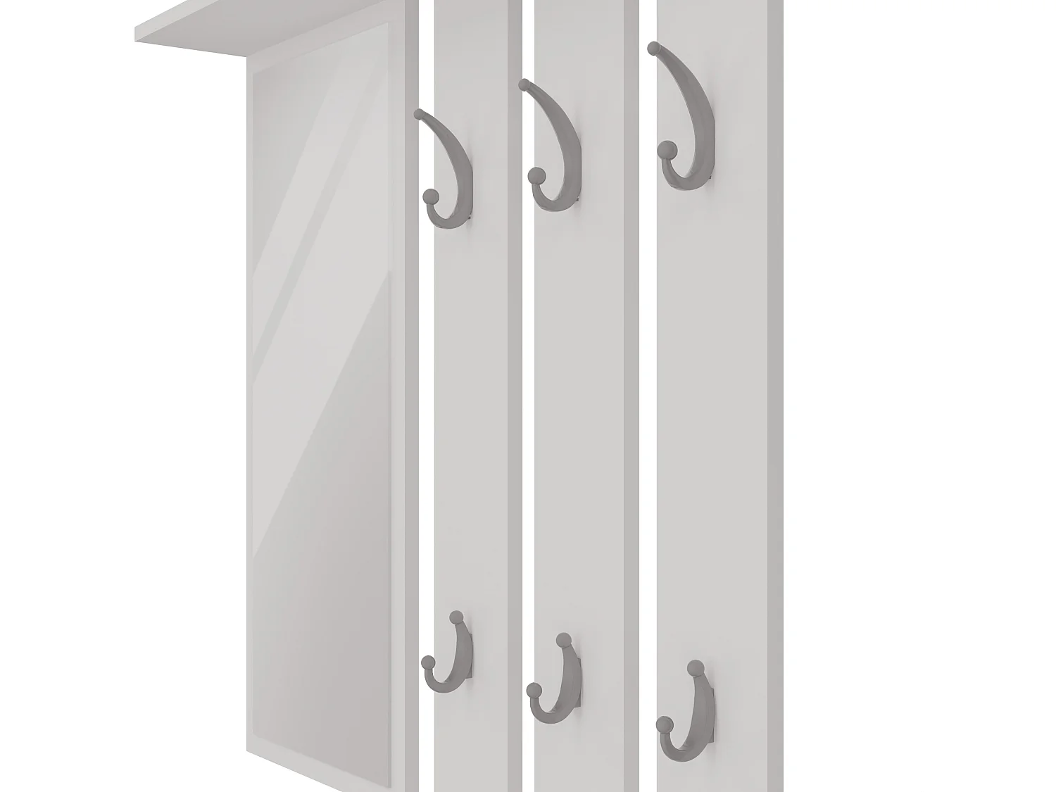 Appendiabiti a parete con specchio 85x82x15 cm bianco MIT7