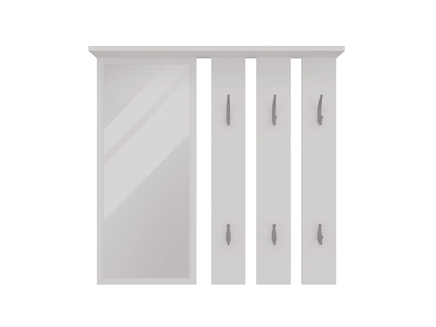 Appendiabiti a parete con specchio 85x82x15 cm bianco MIT7