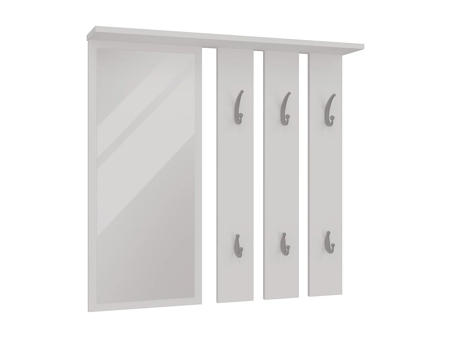 Appendiabiti a parete con specchio 85x82x15 cm bianco MIT7
