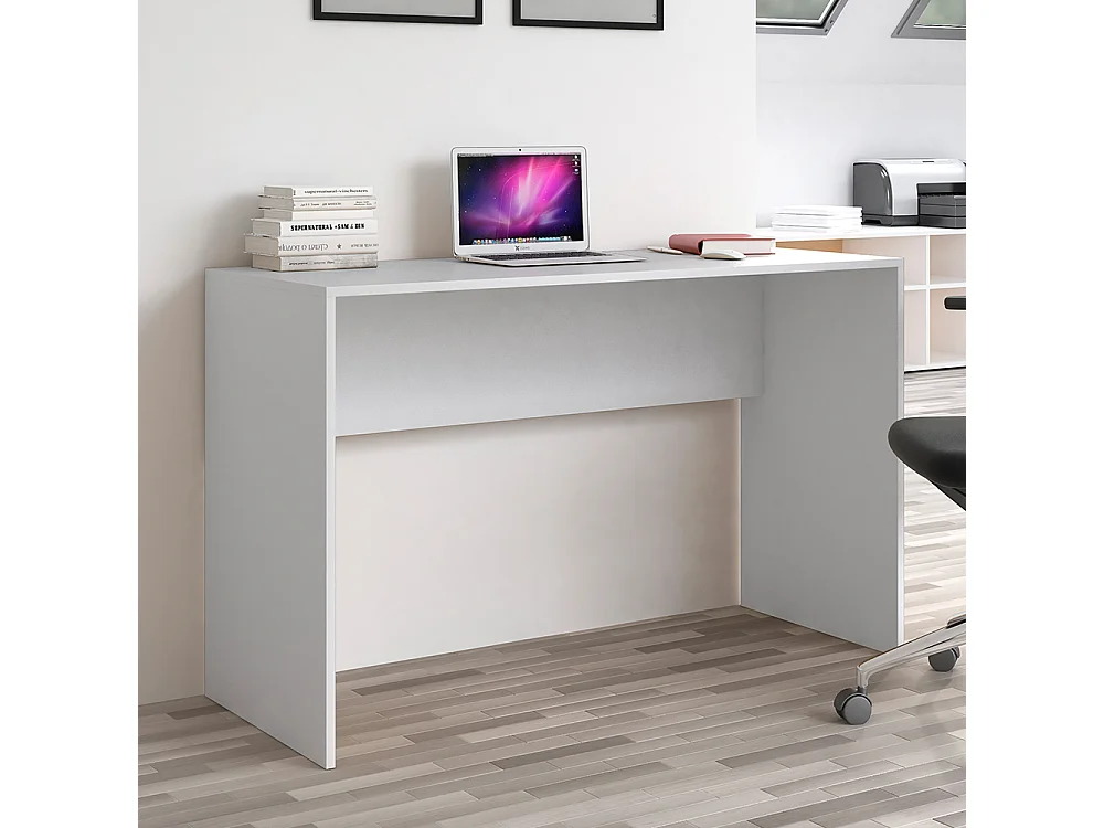 Scrivania moderna 120x76x50 cm design semplice bianco SCT6