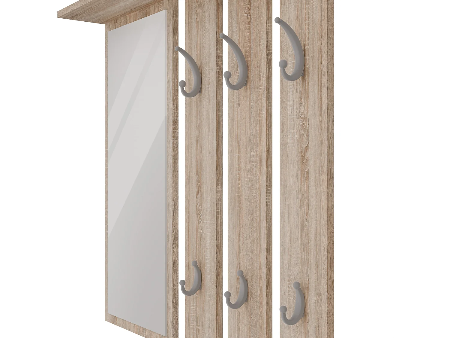 Mobile ingresso appendiabiti e scarpiera rovere chiaro e grigio MIT2