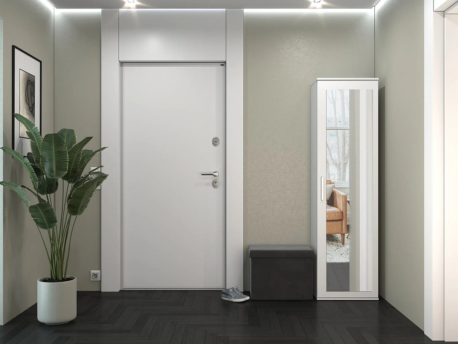 Armadio guardaroba per ingresso bianco MIT4