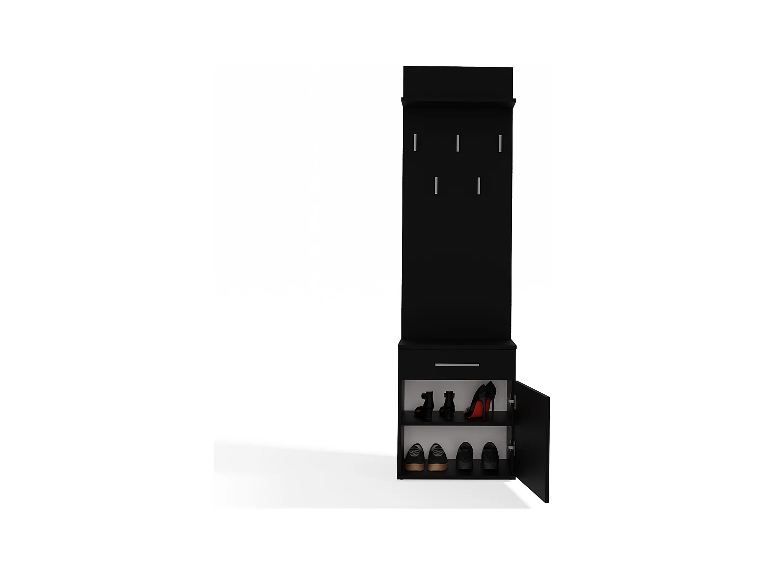 Appendiabiti con scarpiera moderno nero MIT8