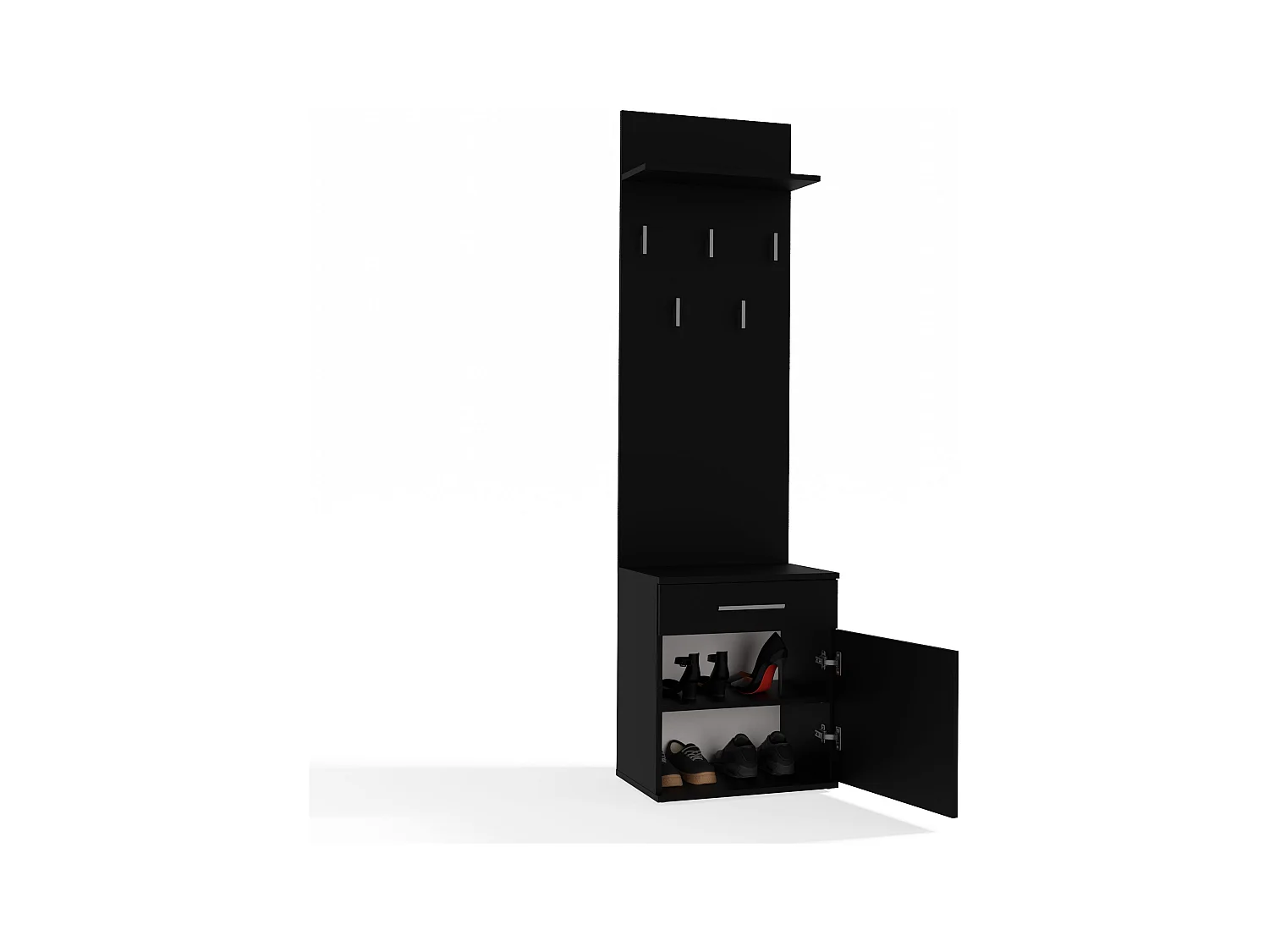 Appendiabiti con scarpiera moderno nero MIT8