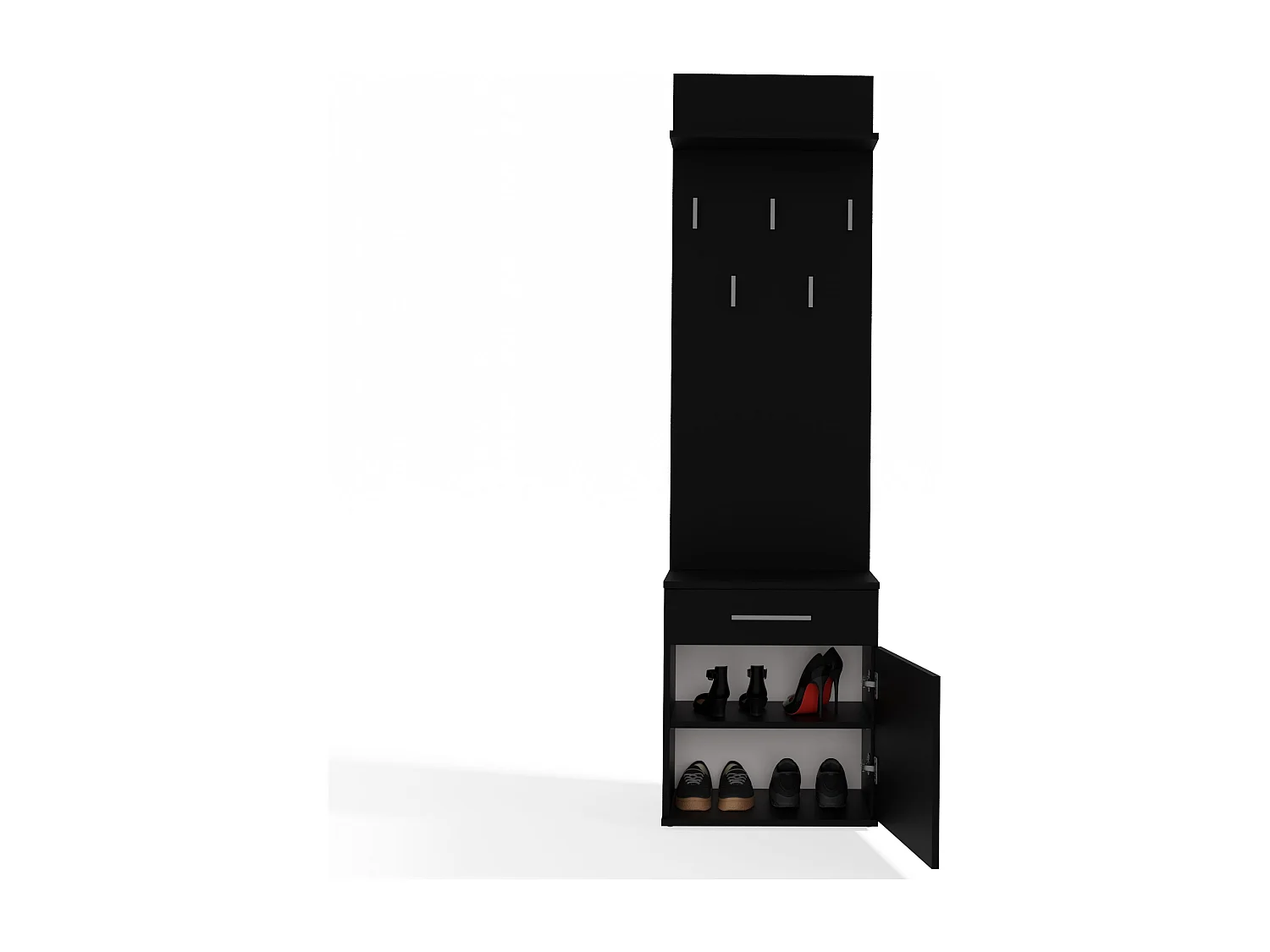 Appendiabiti con scarpiera moderno nero MIT8