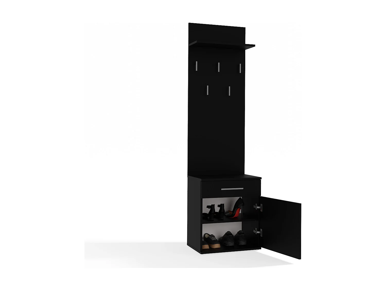 Appendiabiti con scarpiera moderno nero MIT8