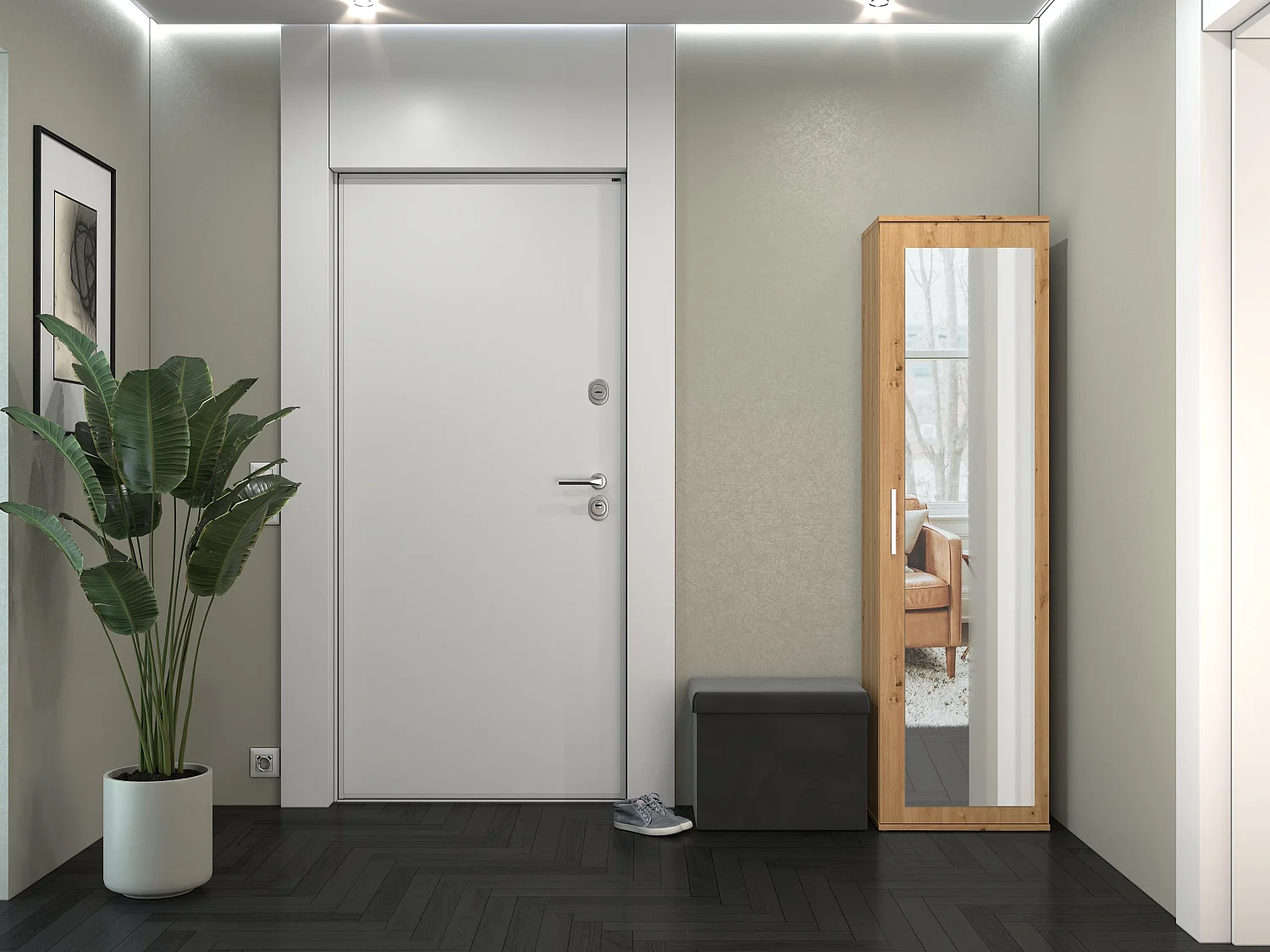 Armadio guardaroba per ingresso rovere MIT4