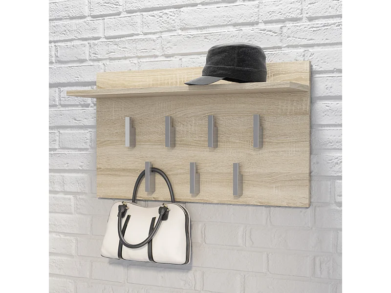 Appendiabiti a muro 70x40x20 cm rovere chiaro MIT6