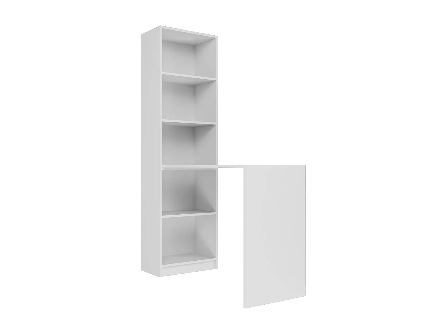 Scrivania 125x79x46,5 cm con libreria integrata bianco opaco SCT8