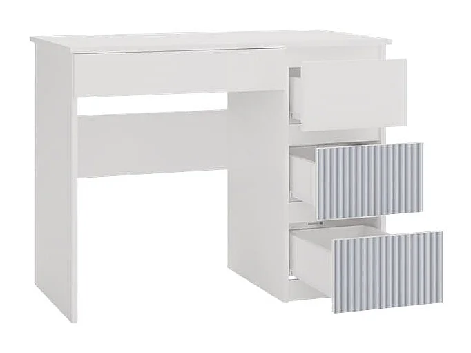 Scrivania moderna con cassetti a destra 98x76x51 cm bianco/blu SCT4