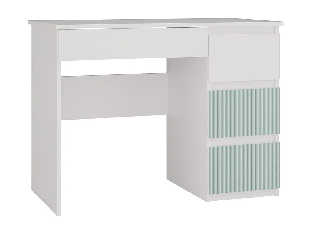 Scrivania moderna con cassetti a destra 98x76x51 cm bianco/verde SCT4
