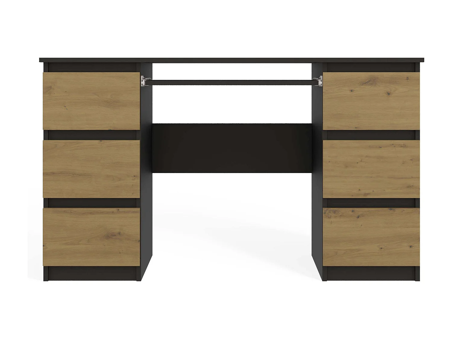 Scrivania moderna con cassetti 130x76x51 cm rovere/antracite SCT2