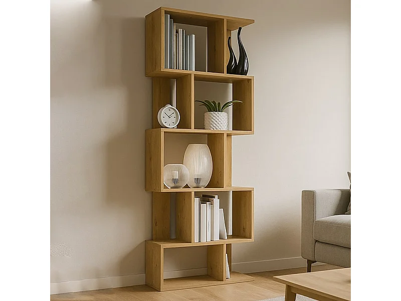 Libreria moderna 59,5x140x30 cm rovere naturale LBT9