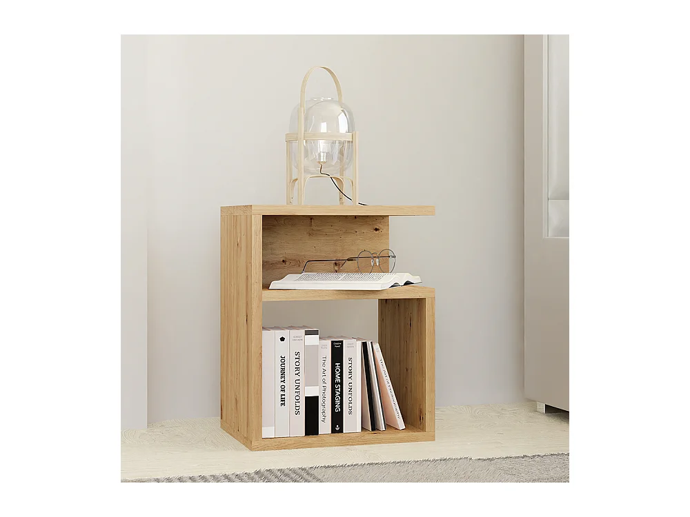 Comodino moderno a giorno 30x40x30 cm rovere COT1